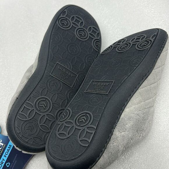 Isotoner Quilted Microterry Hoodback Womens Clog Slippers - Picture 7 of 8